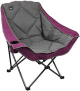 Oversized Foldable Camping Chair, Outdoor Padded Lawn Chair w/Cup Holder,Carry Bag for Beach, Hiking, and Picnics,Heavy-Duty 300-lbs Capacity, Purple