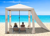 Beach Cabana, 6.2' x 6' Portable Canopy with Side Wall, 4 Adjustable Height, UPF 50+ UV Protection, Easy to Set Up Cool Cabana Tent, Waterproof Beach Shelter for Outdoor Patio