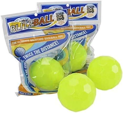 BLITZBALL Plastic Baseball (4 Pack - Official Brand) - Made in USA