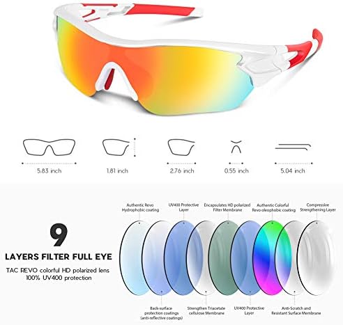 BEACOOL Polarized Sports Sunglasses for Men Women Youth Baseball Cycling Running Driving Fishing Golf Motorcycle TAC Glasses