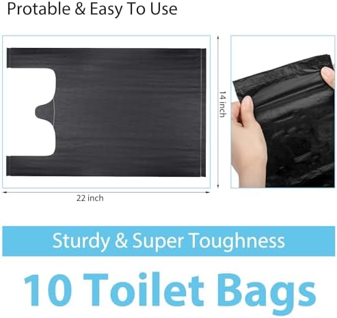 Upgrade Retractable Portable Toilet, Camping Toilet with 8 Gallon Bags for Adults Kids, Height Adjustable Foldable Travel Toilets Portable Potty, Perfect for Outdoor Emergency Use