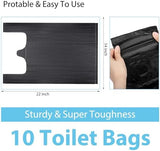 Upgrade Retractable Portable Toilet, Camping Toilet with 8 Gallon Bags for Adults Kids, Height Adjustable Foldable Travel Toilets Portable Potty, Perfect for Outdoor Emergency Use