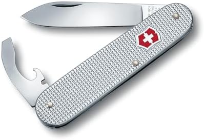 Victorinox Bantam Alox Swiss Army Knife, 5 Function Swiss Made Pocket Knife with Large Blade, Screwdriver and Bottle Opener – Silver