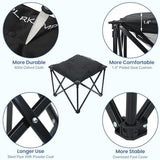 Padded Camping Stool, 18 Inch Oversized Camping Foot Rest, 500lb Camping Chairs Outdoor Footstool Portable Camping Ottoman for Camping Gardening Fishing w/Storage Net Carry Bag (2, Black)