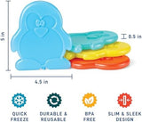 Fit & Fresh Cool Coolers Kids Lunch Box Ice Packs, Slim Ice Packs for Lunch Bags, Multicolored Penguin and Butterfly Set, 8PK