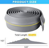 Papillon Garage Door Bottom Seal Strip, Weatherproof EPDM Rubber Threshold, Fits All Standard Doors, Easy for DIY Homeowners, No Adhesive (20Ft, Grey)