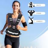 Adjustable Weighted Vest for Women & Men,4-10lb/11-20lb/20-32lb Vest with 6 Ironsand Weights for Strength Training,Weight Vest with Reflective Strip for Running Walking Exercise Workout