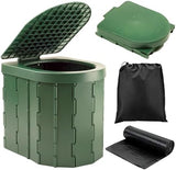 KINSPORY Camping Toilet, Portable Toilet for Adults & Kids, Foldable Potty & Outdoor Emergency Sanitation Products, Trash Can, Stool for Car Truck Camping Travel Hiking Fishing Long Trips