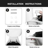 Black Round Toilet Seat Natural Wood Toilet Seat with Zinc Alloy Hinges, Easy to Install also Easy to Clean, Scratch Resistant Toilet Seat by Angol Shiold (Round, Black)