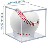8 Pack Baseball Display Case, UV Protected Acrylic Boxes for Display,Clear Display Case Baseball Cube Memorabilia Showcase Autograph Ball Protector