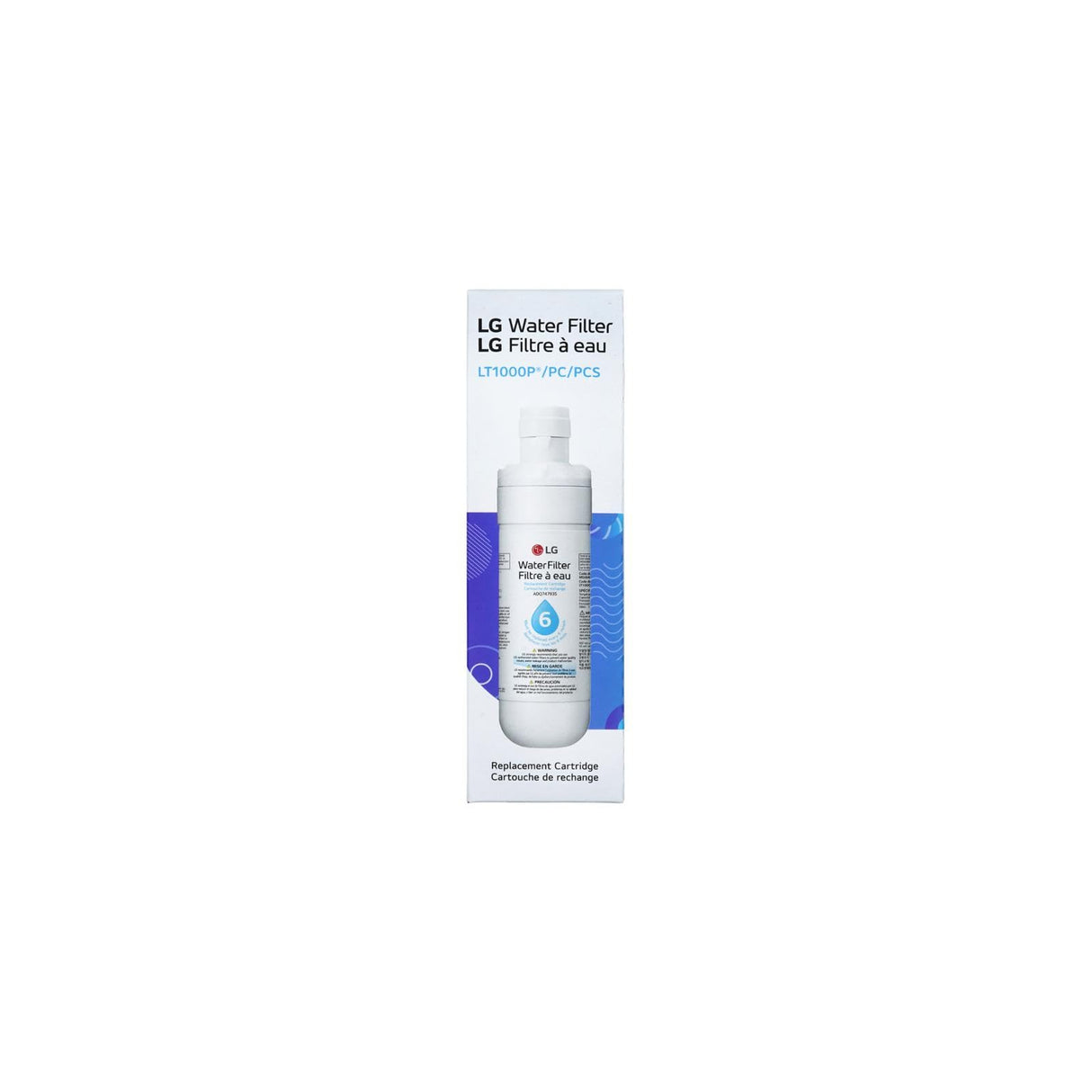 LG LT1000P - 6 Month / 200 Gallon Capacity Replacement Refrigerator Water Filter (NSF42, NSF53, and NSF401) ADQ74793501, ADQ75795105, AGF80300704, or AGF80300705 White