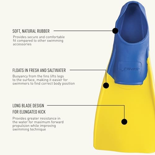 FINIS Long Floating Swim Fins - Training Fins for All Ages - Improves Kick Technique & Body Position