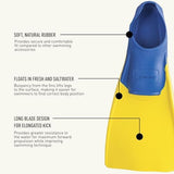 FINIS Long Floating Swim Fins - Training Fins for All Ages - Improves Kick Technique & Body Position