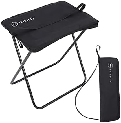 Tall Portable Stool - 15.75" Ultra-Lightweight Folding Stools for Adults & Kids - Black Stool for Camping, Hiking & More - Durable & Collapsible Pop Up Chair - Easy Setup Portable Stools for Adults