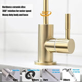 Havin Gold Drinking Water Faucet,Brushed Gold Reverse Osmosis Faucet,Water Filter Faucet for Kitchen Sink Use,Beverage Faucet,Lead-Free Stainless Steel(Brushed Gold)