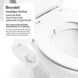 Brondell Fresh Spa Adjustable, Bidet Attachment FSA-15 for Toilet Seats with Adjustable Single Nozzle, Side Arm Control, Thin Profile, White (Ambient Temperature)