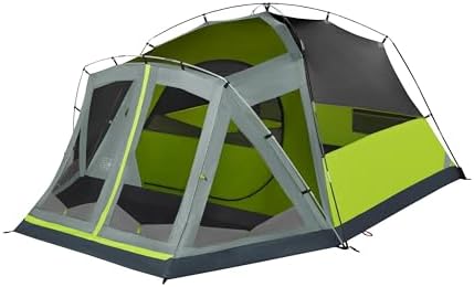 Coleman Skydome Camping Tent with Screened Porch & 5-Minute Setup, Weatherproof 4/6/8 Person Tent with Rainfly & Carry Bag, Made of PFAS-Free Materials
