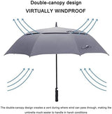 G4Free 47/54/62/68 Inch Automatic Open Golf Umbrella Oversize Extra Large Double Canopy Vented Windproof Waterproof Stick Umbrellas