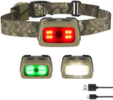 EverBrite Rechargeable Headlamp - 350 Lumens Head Lamp for Adults, 7 Modes with White/Red/Green Light, 30°Adjustable LED Headlight for Camping, Running, Hunting, and Hiking