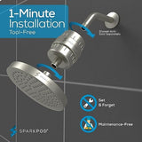 SparkPod Luxury Filtered Shower Head Set 23 Stage Shower Filter - Reduces Chlorine and Heavy Metals - High Pressure Showerhead Filter (6" Round, Brushed Nickel)