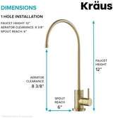 KRAUS Purita 100% Lead-Free Kitchen Water Filter Faucet in Spot Free Antique Champagne Bronze, FF-100SFACB