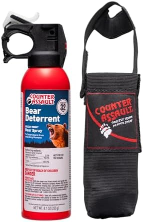 Counter Assault Bear Spray - 2% Capsaicin Bear Deterrent - Pepper Spray for Hiking, Camping, Hunting & More - 8.1 oz