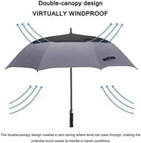 G4Free 47/54/62/68 Inch Automatic Open Golf Umbrella Oversize Extra Large Double Canopy Vented Windproof Waterproof Stick Umbrellas