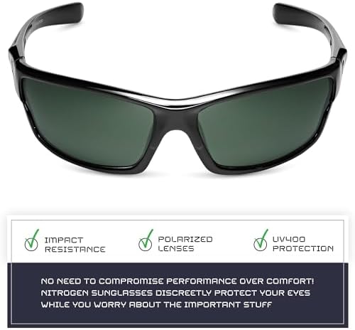 Nitrogen Polarized Wrap Around Sport Sunglasses for Men Women UV400 Protection Sun Glasses