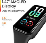Amazfit Band 7 Fitness & Health Tracker for Women Men, 18-Day Battery Life, Alexa Built-in, 1.47”AMOLED Display, Heart Rate & SPO₂ Monitoring, 120 Sports Modes, 5 ATM Water Resistant, Black (Renewed)