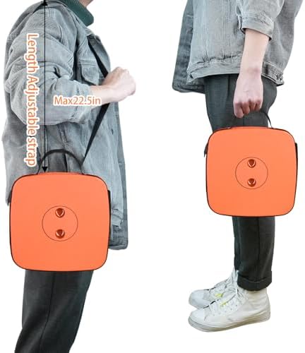 Boreeman Upgraded Collapsible Stool, Square Portable Stool, Lightweight Yet More Sturdy with Load Capacity 400lbs, Perfect for Camping Fishing Hiking BBQ (Square Orange)