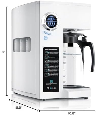Bluevua RO100ROPOT-UV Reverse Osmosis System Countertop Water Filter - 6 Stage Purification with UV and Remineralization, Counter RO Filtration, Portable Water Purifier