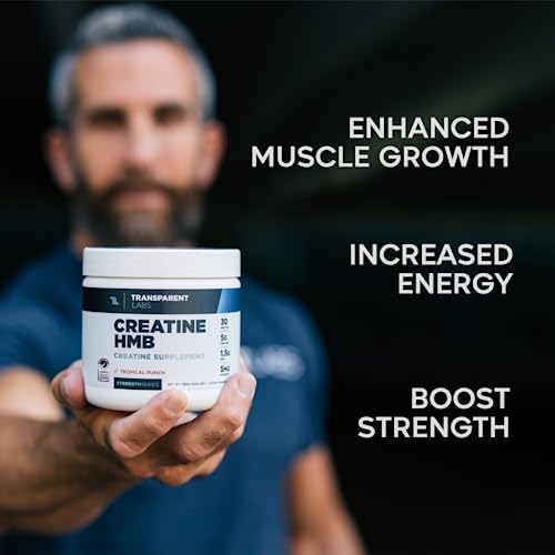 Transparent Labs Creatine HMB Sports Nutrition Bodybuilding Supplement - Creatine Monohydrate Powder with HMB for Muscle Growth, Increased Strength and Enhanced Performance - 30 Servings, Unflavored
