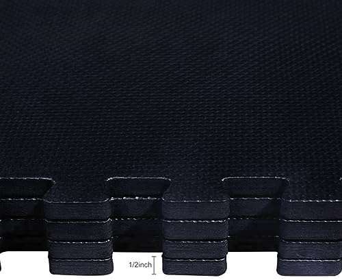 BalanceFrom Puzzle Exercise Mat with EVA Foam Interlocking Tiles for MMA, Exercise, Gymnastics and Home Gym Protective Flooring, Multiple Sizes and Colors