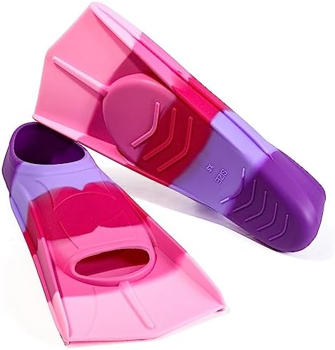 Kids Swim Fins,Short Kids Fins Youth Swimming Flippers for Lap Swimming Training for Children Girls Boys Beginners