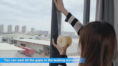 Birllaid Transparent Window Weather Sealing Tape, 3 Inch x 33 Yards, Window AC Insulation Air Conditioner Sealing Tape, No Residue, Clear