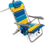 Homevative Backpack Fold-Up Beach Chair, 5 Positions, Towel bar, Cooler, Storage Pouch, Cup Holder and Phone Pocket