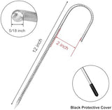 CEWOR 30 Pack 12 Inch Rebar Stakes, J Hook Galvanized Ground Stakes Heavy Duty Chain Link Fence Stakes Metal Ground Anchors for Tent Camping, Trampoline, Outdoor Garden Decorations