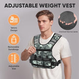 APEXUP Adjustable Weighted Vest, 4-10lb/12-18lb/20-32lb Vest with 6 Ironsand Weights and Large Pocket, Weight Vest for Men Women Strength Training, Running, Walking