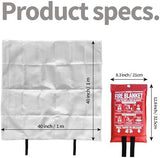 Fire Blanket for Home and Kitchen,40" x 40",4 Pack,Emergency Fire Blanket