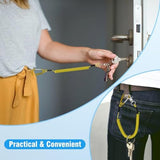 10 PCS Heavy Duty Fishing Lanyards with 2 Sizes, Retractable Safety Fishing Tool Ropes Steel Wire Coiled Lanyard with Carabiner and Keychain, Leash Rod Tether Accessories for Pliers Boating Kayak