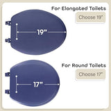 Soft Standard Vinyl Toilet Seat, Navy - 17 Inch Soft Vinyl Cover with Comfort Foam Cushioning - Fits All Standard Size Fixtures - Easy to Install Fantasia by Achim Home Decor