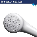 Croydex Secura Shower Head and Hose - Easy Install Push On Shower Attachment for Bath Taps with 1750mm Hose Length, Straps to Secure, Rub Clean Nozzles and Compatible with Low or High Pressure Systems