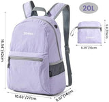 G4Free 20L Lightweight Packable Backpack Travel Hiking Daypack Foldable Backpack for Men Women(Light Purple)