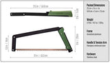 AGAWA - BOREAL21 -> 21 Inch Folding Bow Saw - Black Frame, Green Handle, 21" All Purpose Blade