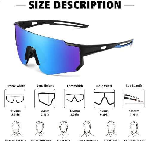 STORYCOAST Polarized Sports Sunglasses for Men Women,Driving Fishing Cycling Mountain Bike Sunglasses UV400 Protection