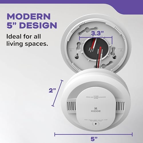 Kidde Hardwired Smoke & Carbon Monoxide Detector for Home, 10-Year Battery Backup, Interconnectable, 3-Pack