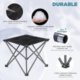 FUNDANGO Folding Camping Stool, 2 Pack 18.1 Inch Oversized Foot Stools 330 Lbs Heavy Duty Portable Padded Seat Anti-Slip Foots & Carry Bag for Fishing Outdoor Lawn Travel (Black)