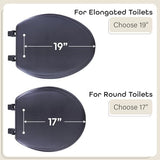 Soft Elongated Vinyl Toilet Seat, Black - 19 Inch Soft Vinyl Cover with Comfort Foam Cushioning - Fits All Elongated Size Fixtures - Easy to Install Fantasia by Achim Home Decor