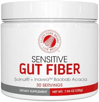 Sensitive Gut Fiber Supplement - Each Tub = 30 Scoops = 30 Day Supply - 6 Grams of Dietary Fiber Per Serving - with Galactomannan Guar Fiber, Baobab Fruit Powder (1 Tub)