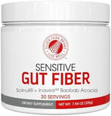 Sensitive Gut Fiber Supplement - Each Tub = 30 Scoops = 30 Day Supply - 6 Grams of Dietary Fiber Per Serving - with Galactomannan Guar Fiber, Baobab Fruit Powder (1 Tub)